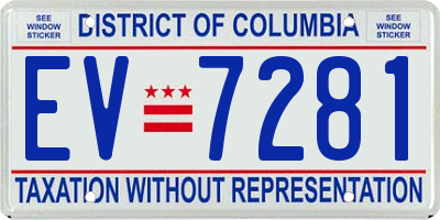 DC license plate EV7281