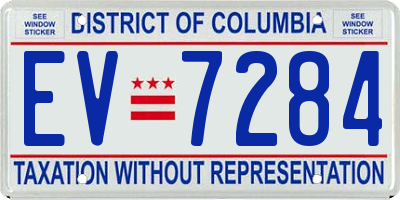 DC license plate EV7284