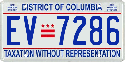 DC license plate EV7286
