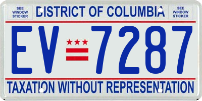 DC license plate EV7287