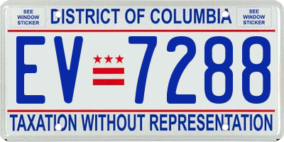 DC license plate EV7288