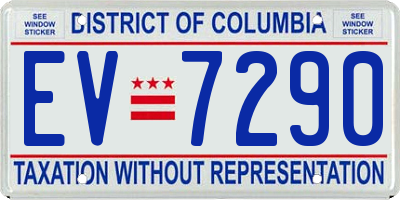 DC license plate EV7290