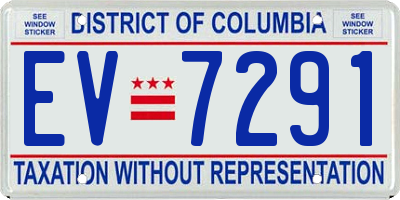 DC license plate EV7291