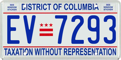 DC license plate EV7293
