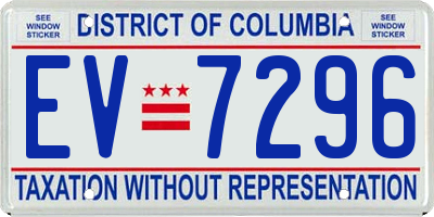 DC license plate EV7296