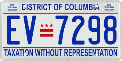 DC license plate EV7298