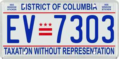 DC license plate EV7303