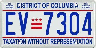DC license plate EV7304