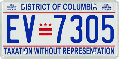 DC license plate EV7305