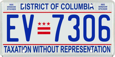 DC license plate EV7306