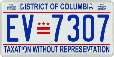 DC license plate EV7307
