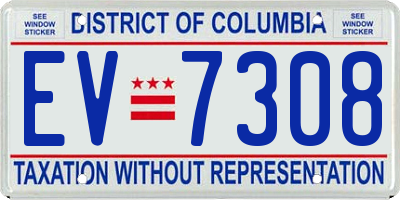DC license plate EV7308