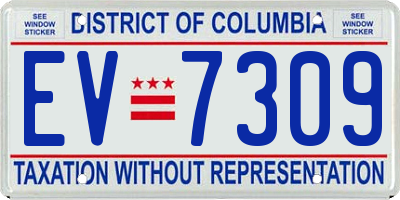 DC license plate EV7309