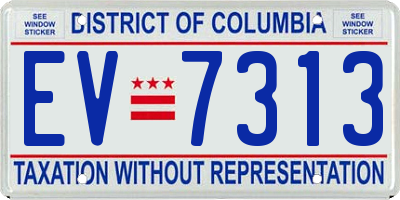 DC license plate EV7313