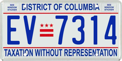 DC license plate EV7314