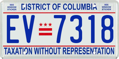 DC license plate EV7318