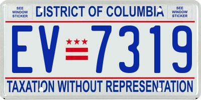 DC license plate EV7319