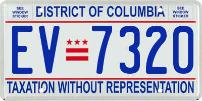 DC license plate EV7320