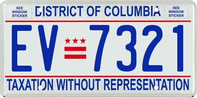 DC license plate EV7321