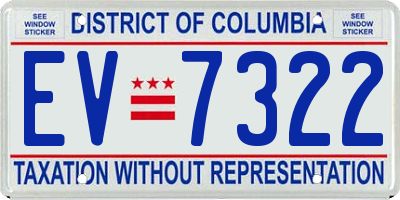 DC license plate EV7322