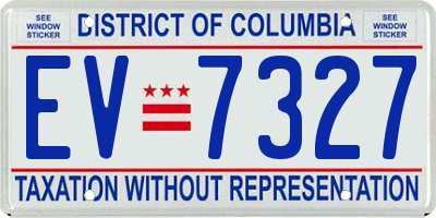 DC license plate EV7327