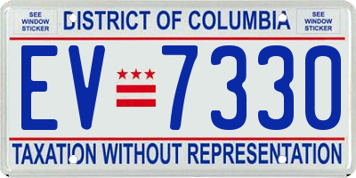 DC license plate EV7330