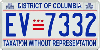 DC license plate EV7332