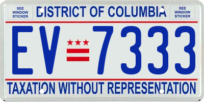 DC license plate EV7333