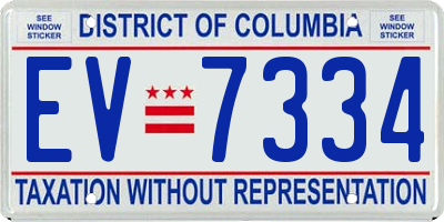 DC license plate EV7334