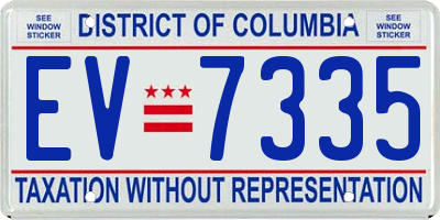 DC license plate EV7335