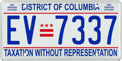 DC license plate EV7337