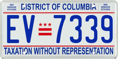 DC license plate EV7339