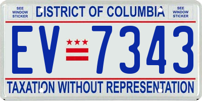 DC license plate EV7343
