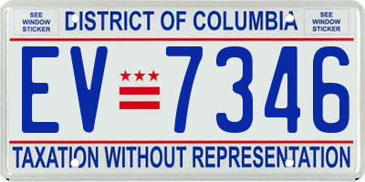 DC license plate EV7346