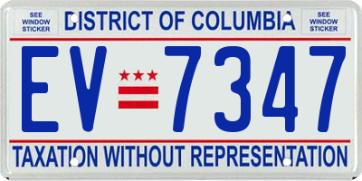 DC license plate EV7347