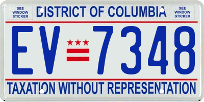 DC license plate EV7348