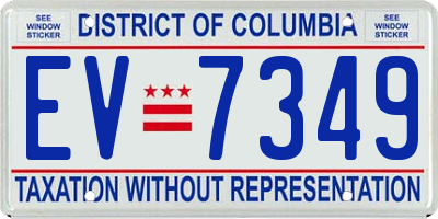 DC license plate EV7349