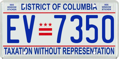 DC license plate EV7350
