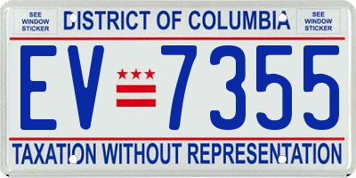 DC license plate EV7355