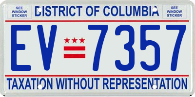 DC license plate EV7357