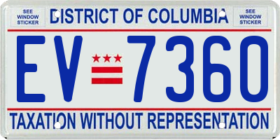 DC license plate EV7360