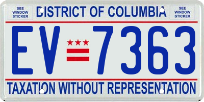 DC license plate EV7363