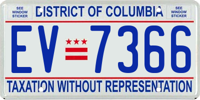 DC license plate EV7366