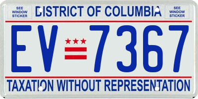 DC license plate EV7367