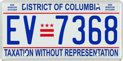 DC license plate EV7368