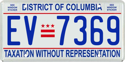 DC license plate EV7369