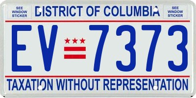 DC license plate EV7373