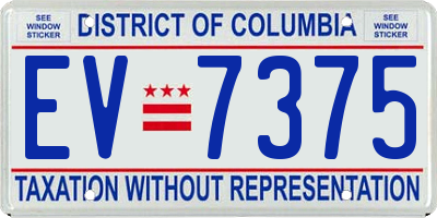 DC license plate EV7375