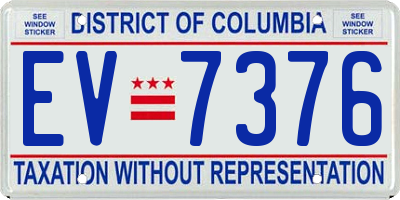 DC license plate EV7376