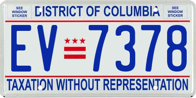 DC license plate EV7378
